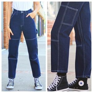 J. GALT Shanghai High Rise Carpenter Painter Straight Leg Denim Jeans Size Small